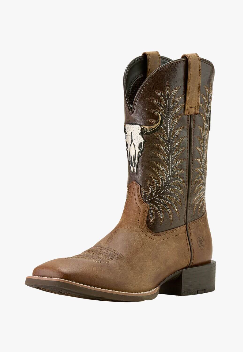 Ariat Mens Sport Steer Skull Wide Square Toe Top Boot