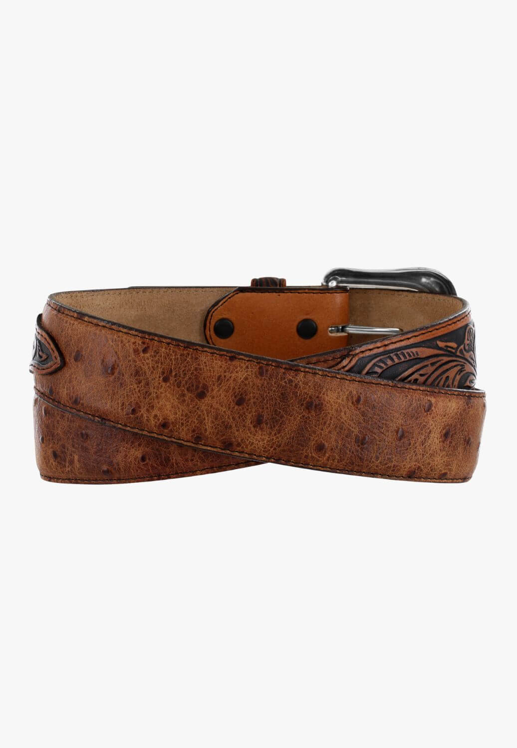 Tony Lama Mens Rustic Ostrich Belt