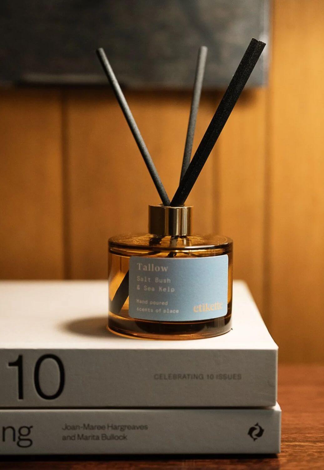 Etikette Tallow in Salt Bush and Sea Kelp Gold Edition Eco Reed Diffuser