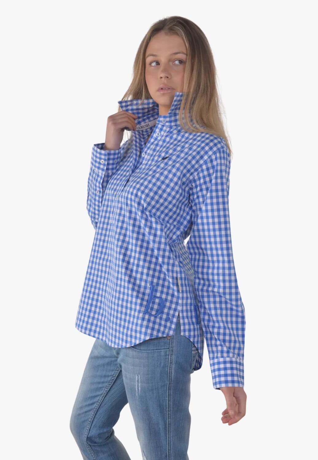 Bullrush Womens Seascape Blair Gingham Long Sleeve Shirt