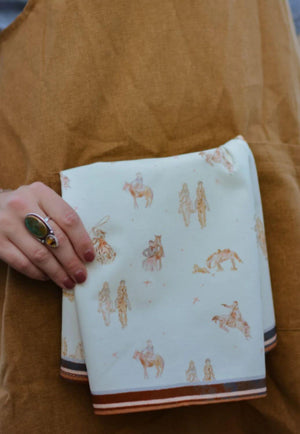 Tirzah Saddle Club Western Rustic Tea Towel