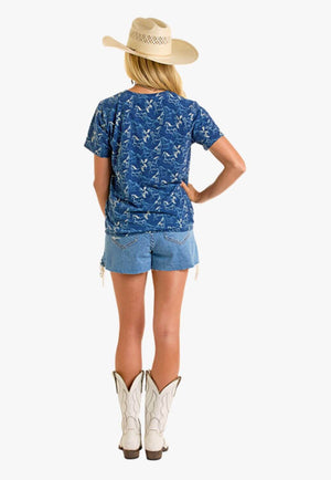 Rock and Roll Womens Horse Print T-Shirt