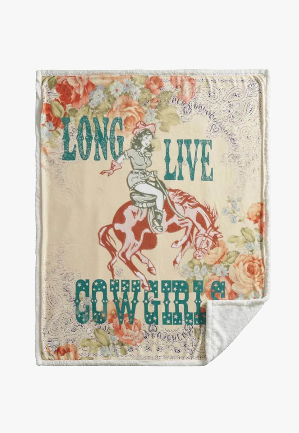 Long Live Cowgirls Campfire Sherpa Throw