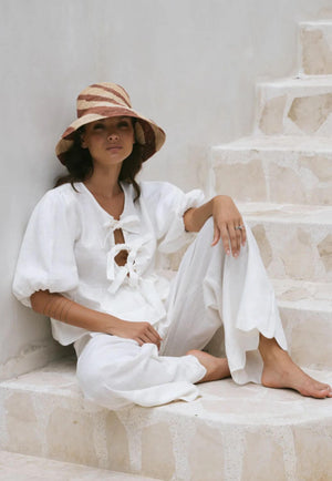 LJC Designs Pia Tie Cotton Top
