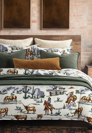 Ranch Life Reversible Quilt Cover Set - Super King