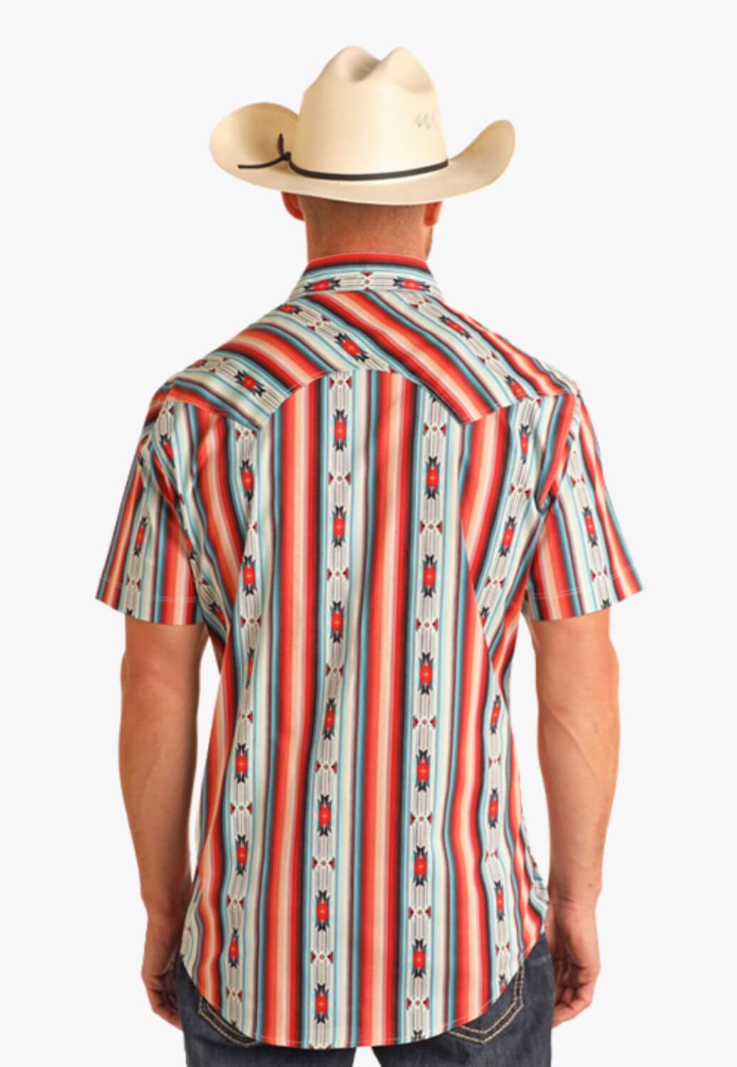 Rock and Roll Mens Aztec Stripe Short Sleeve Shirt