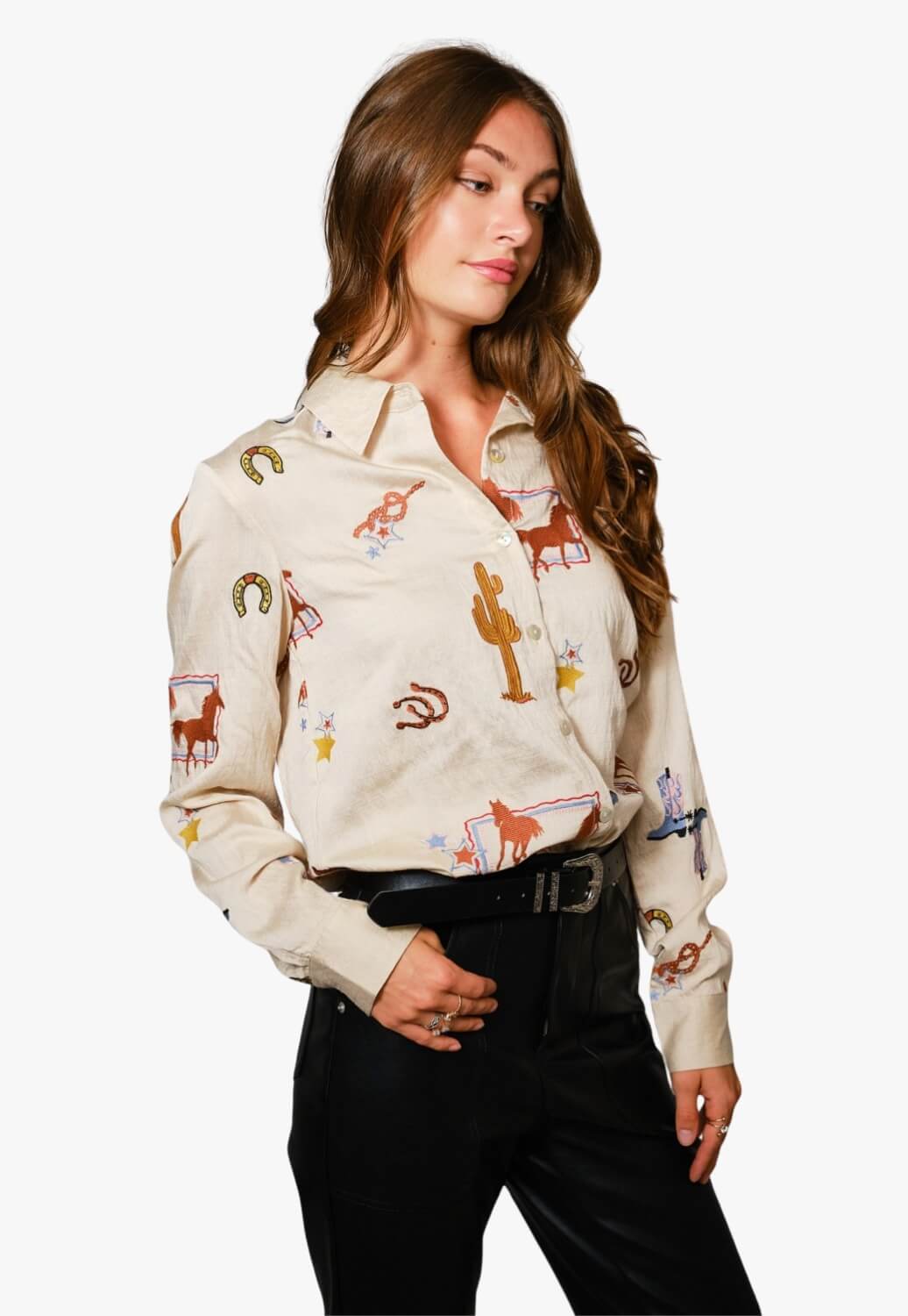 Blue B Womens Western Embroidered Shirt
