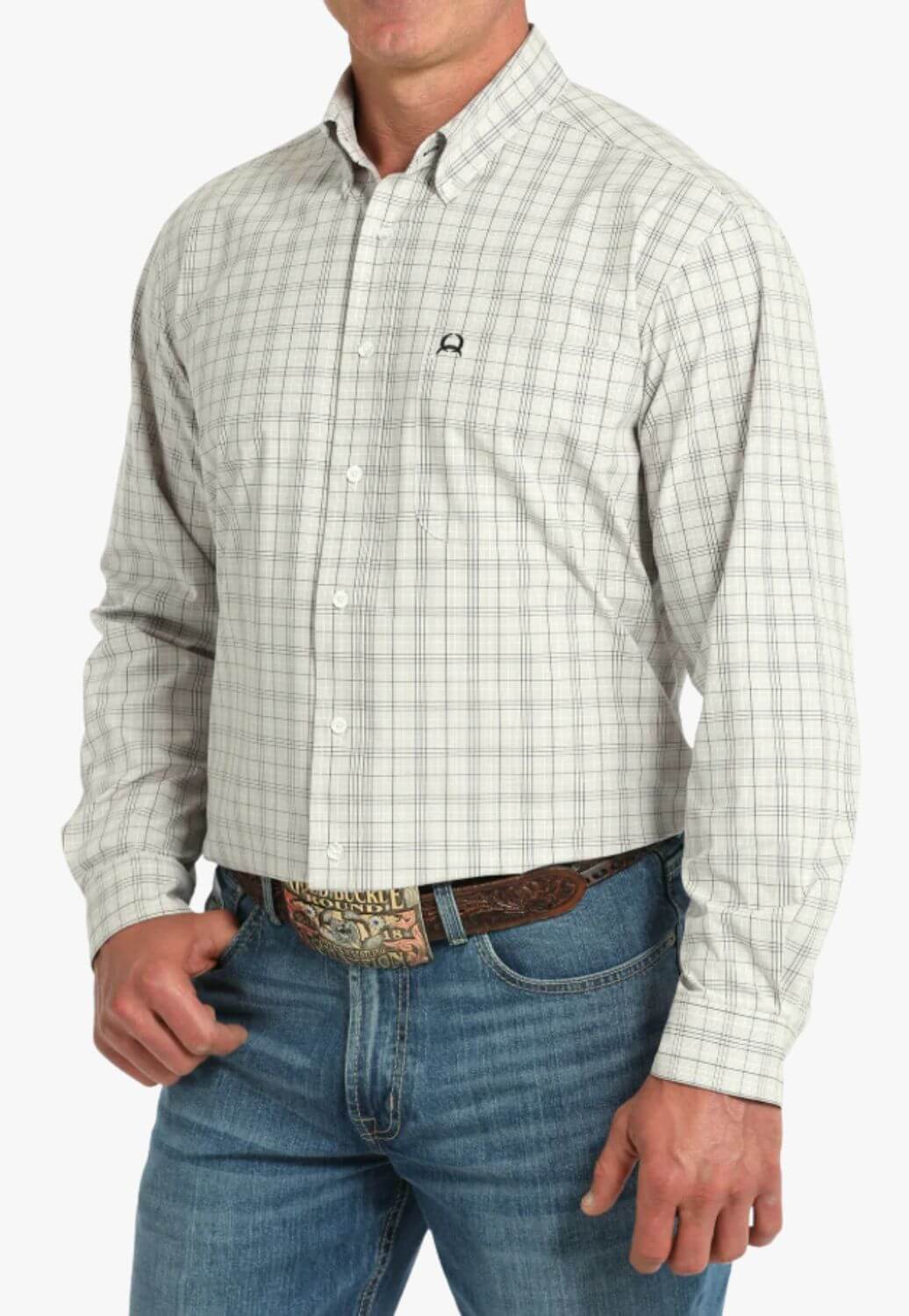 Cinch Mens ArenaFlex Plaid Long Sleeve Shirt