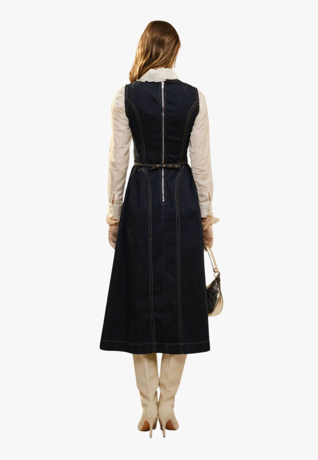 Blue B Womens Bow Belt Midi Dress