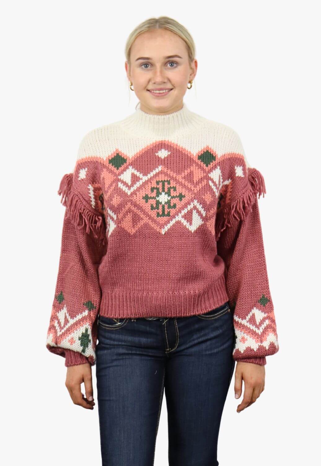 Rock and Roll Womens Aztec Border Sweater