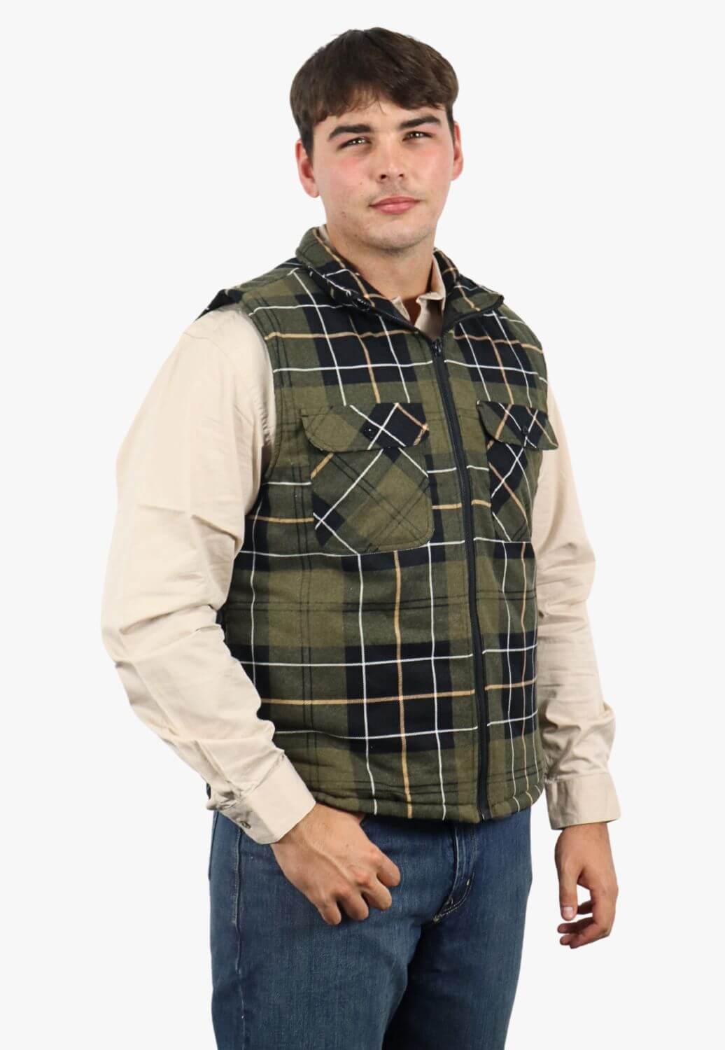 Pilbara Zipper Flannelette Quilted Vest