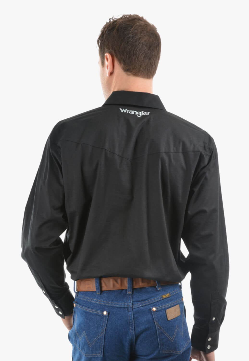Wrangler Mens Logo Rodeo Long Sleeve Drill Shirt