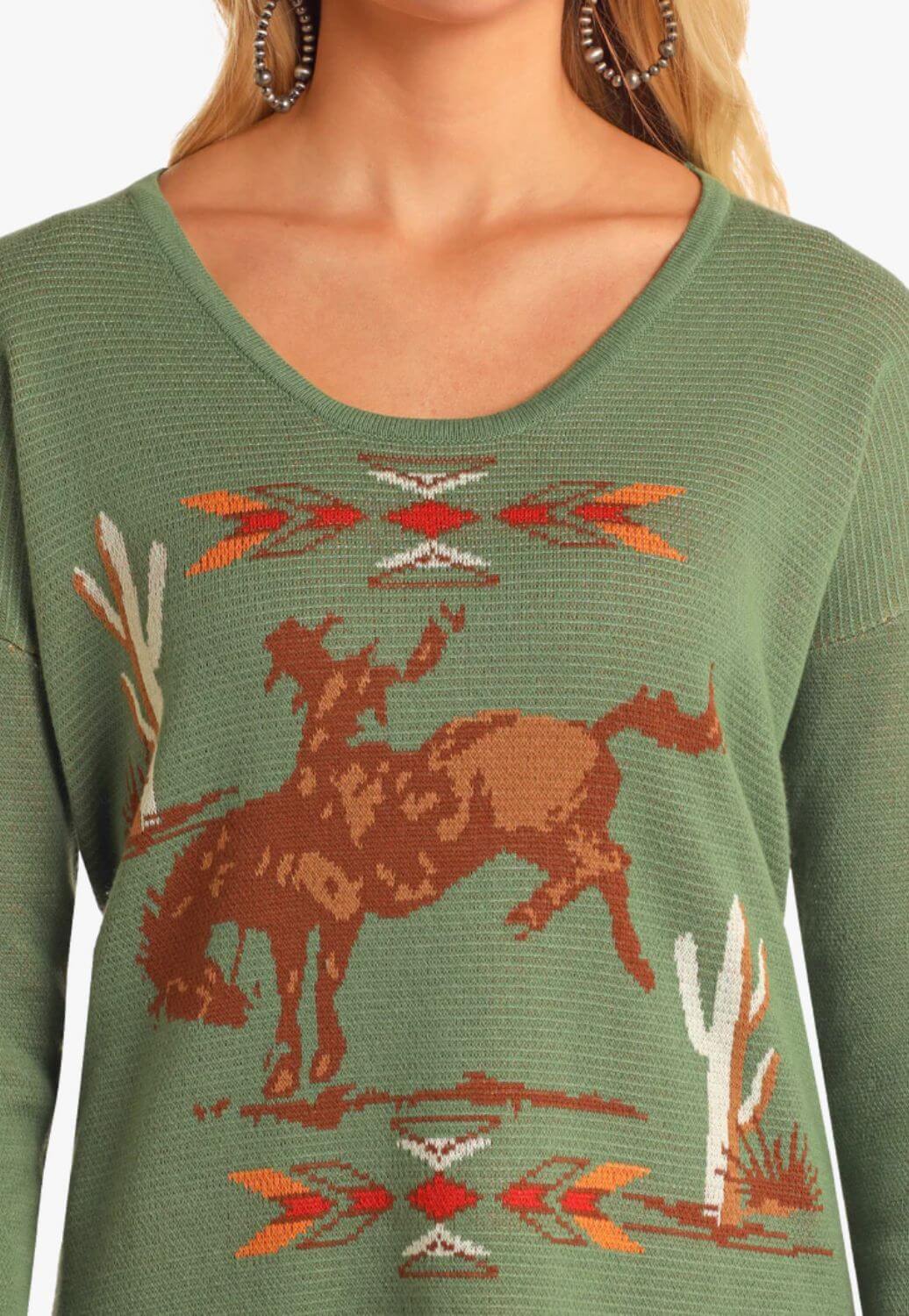 Panhandle Womens Bronco Long Sleeve Sweater