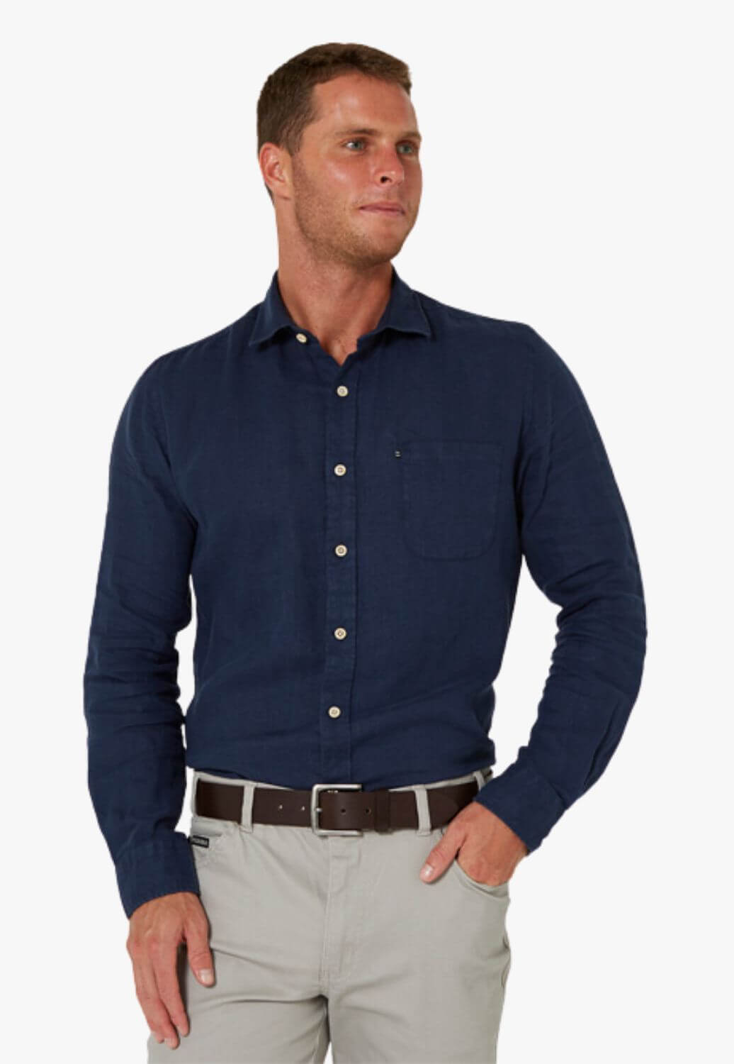 Pilbara Mens Linen Long Sleeve Shirt