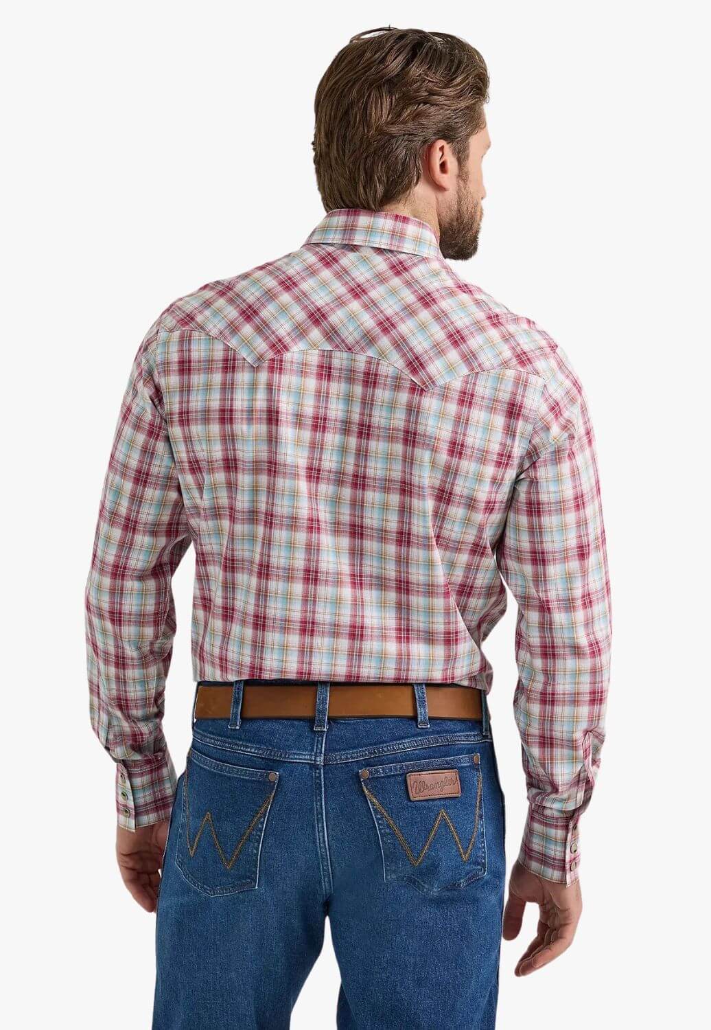 Wrangler Mens Retro Plaid Print Long Sleeve Shirt