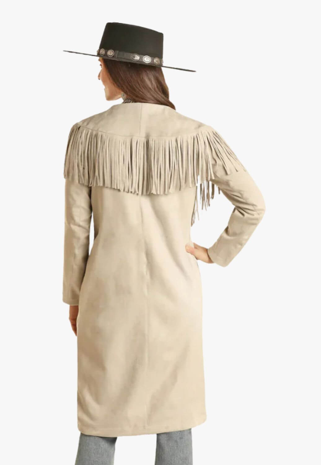 Powder River Womens Long Suede Fringe Jacket