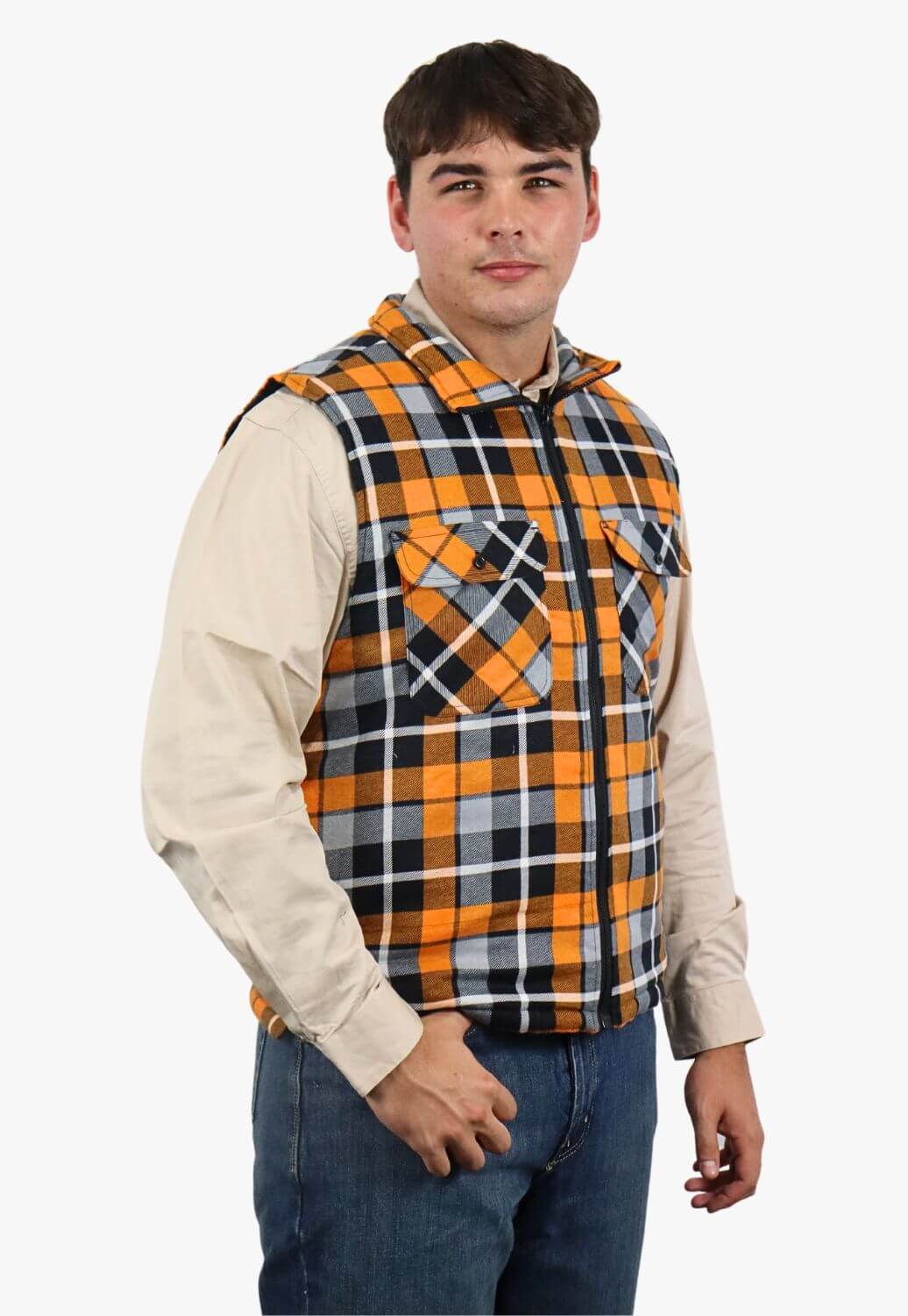 Pilbara Zipper Flannelette Quilted Vest