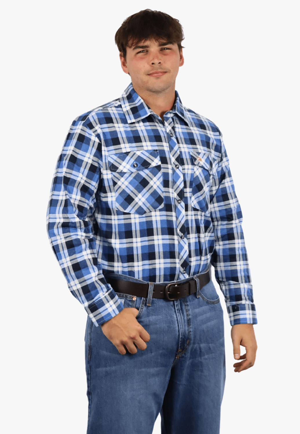 Swanndri Mens Egmont Open Front Flannelette Shirt Twin Pack