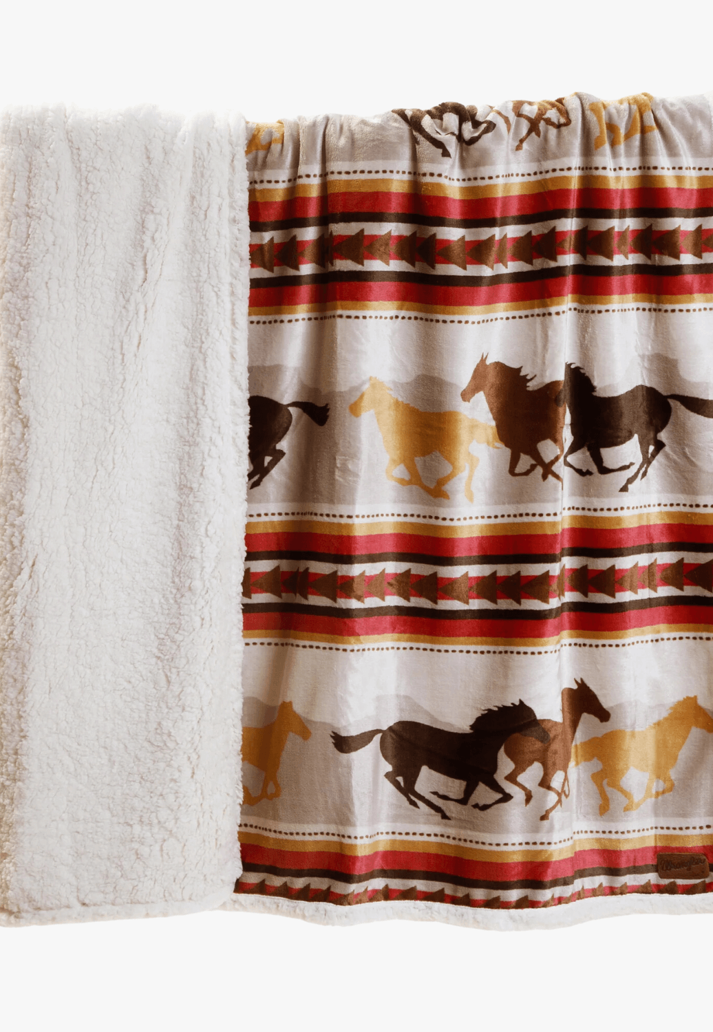 Wrangler Running Horse Plush Sherpa Throw