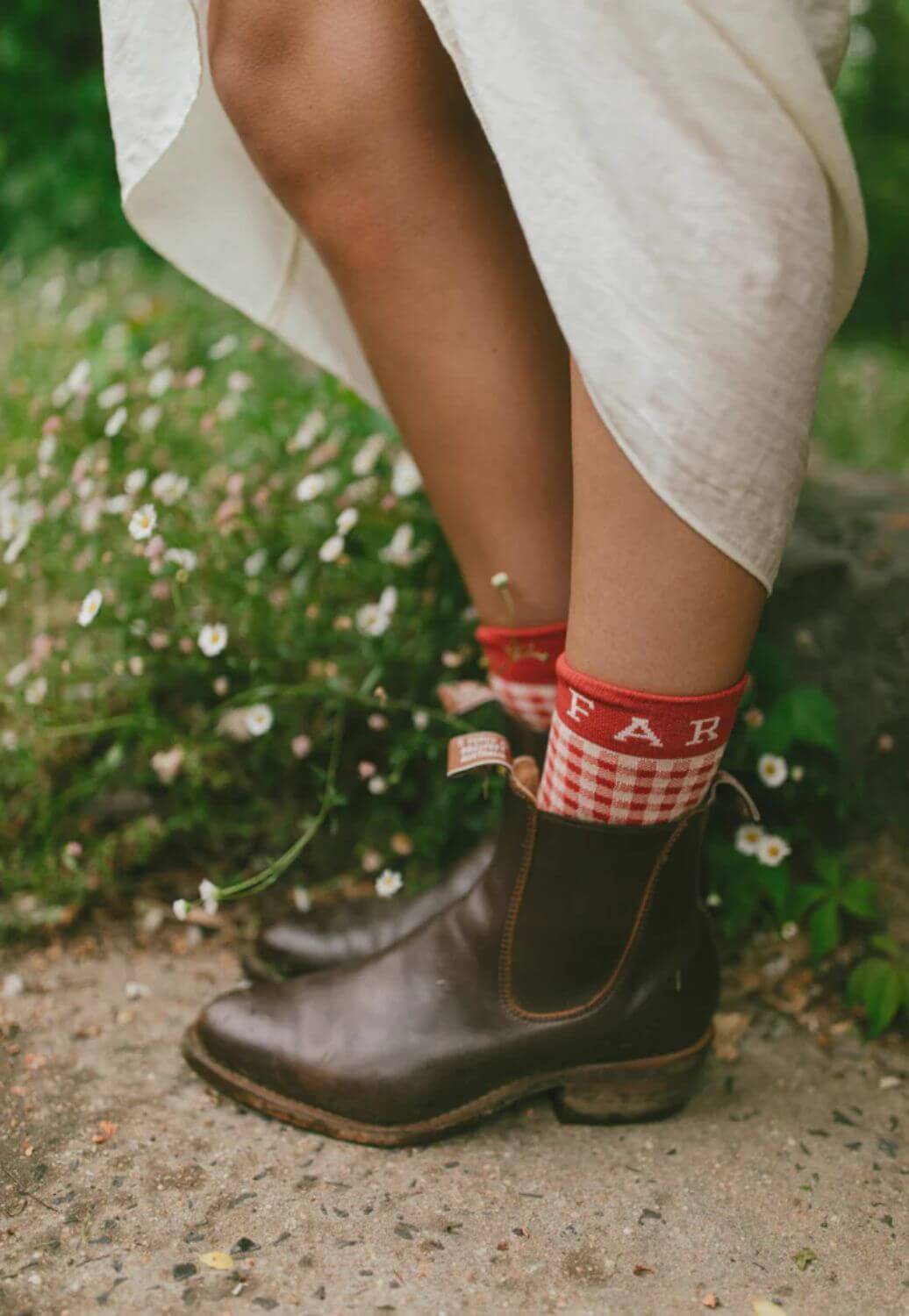 Whitney Spicer Cherry Check Socks