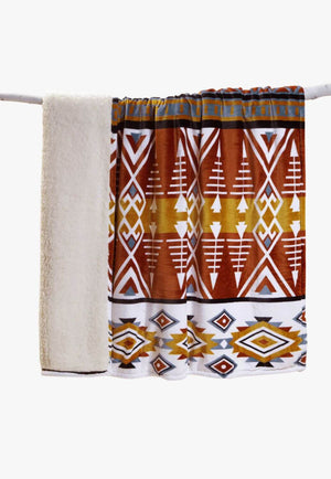Carstens Arrowhead Earth Plush Sherpa Throw