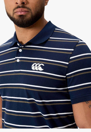 Canterbury Mens Yarn Dye Stripe Polo