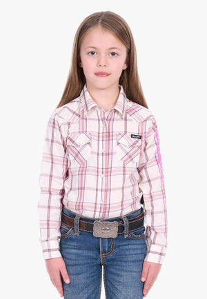 Wrangler Girls Henley Logo Long Sleeve Shirt