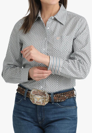 Cinch Womens Geometric Long Sleeve Shirt