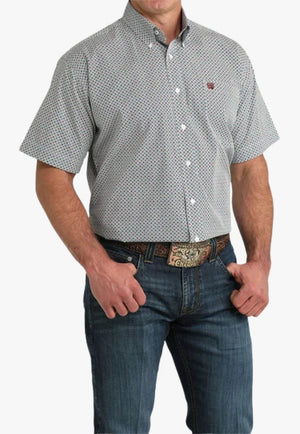 Cinch Mens Geometric Short Sleeve Shirt