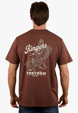 Ringer Western Mens Wedge Tail T-Shirt