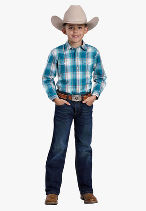 Roper Boys Plaid Long Sleeve Shirt