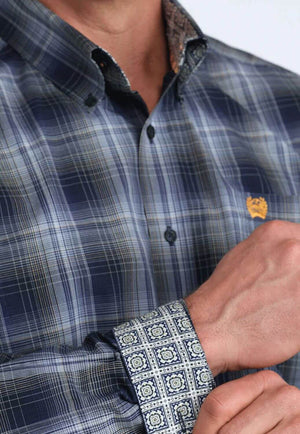Cinch Mens Plaid Long Sleeve Shirt