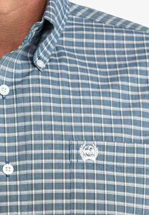 Cinch Mens Plaid Short Sleeve Shirt