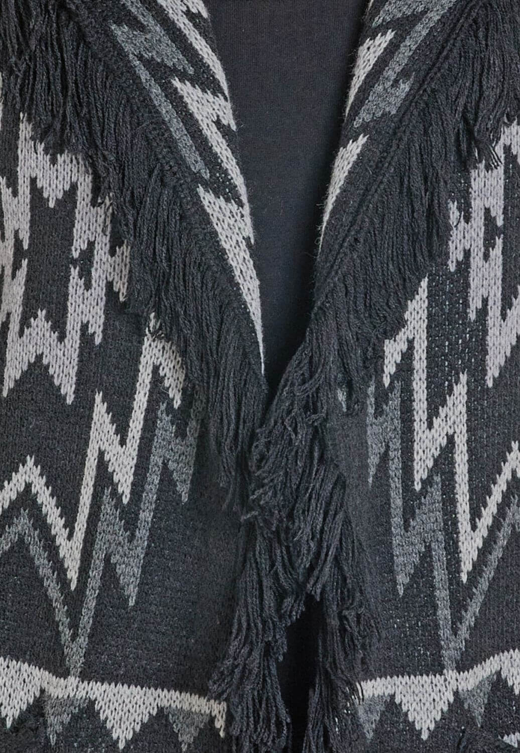 Rock & Roll Womens Aztec Fringe Cardigan