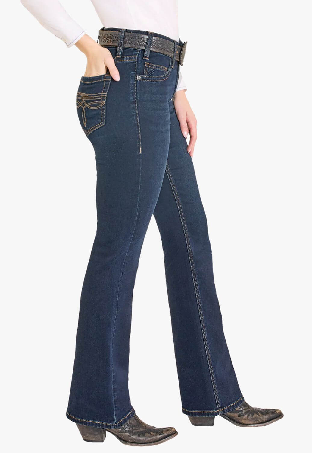 Rock & Roll Womens Mid Rise Riding Jean