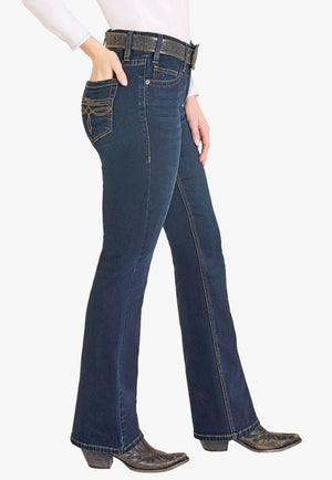 Rock & Roll Womens Mid Rise Riding Jean