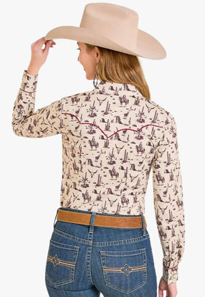 Rock & Roll Womens Wild West Snap Shirt