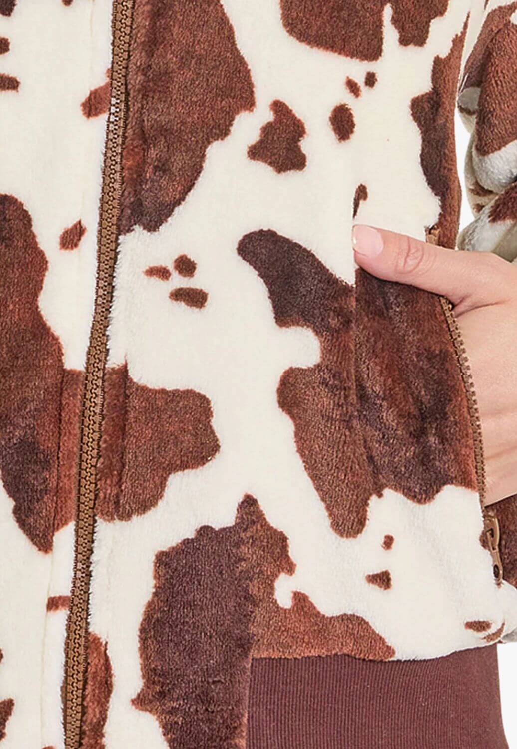 Rock & Roll Womens Cow Print Bomber Jacket