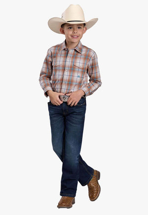 Roper Boys Plaid Western Shirt