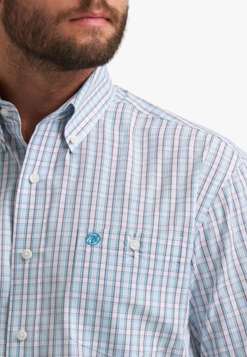 Wrangler Mens Plaid Short Sleeve Shirt