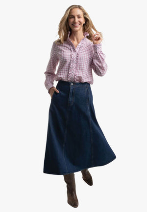 Just Country Womens Abbey Frills Check Workshirt