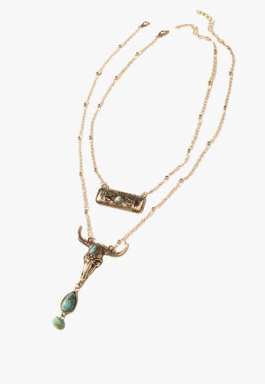 Myra Twin Horn Layered Necklace