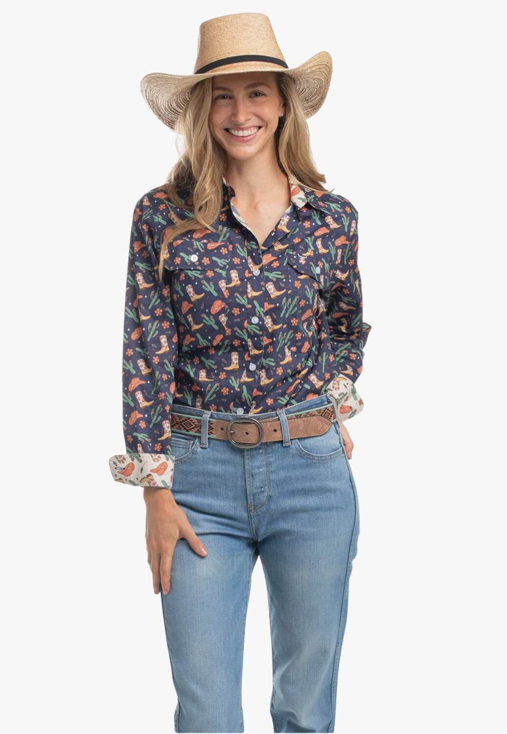 Just Country Womens Abbey Full Button Work Shirt