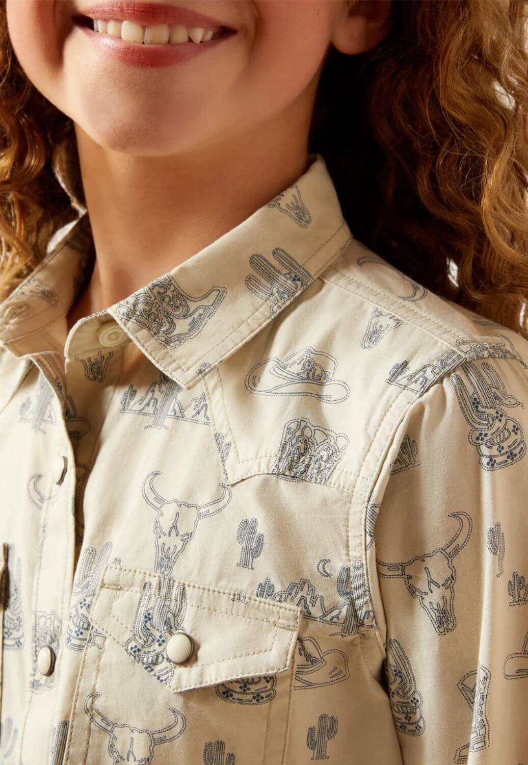 Ariat Girls Desert Print Long Sleeve Snap Shirt