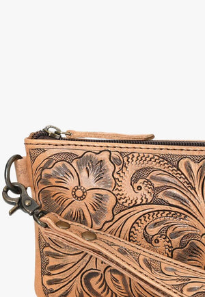 American Darling Hand Tooled Wristlet Bag