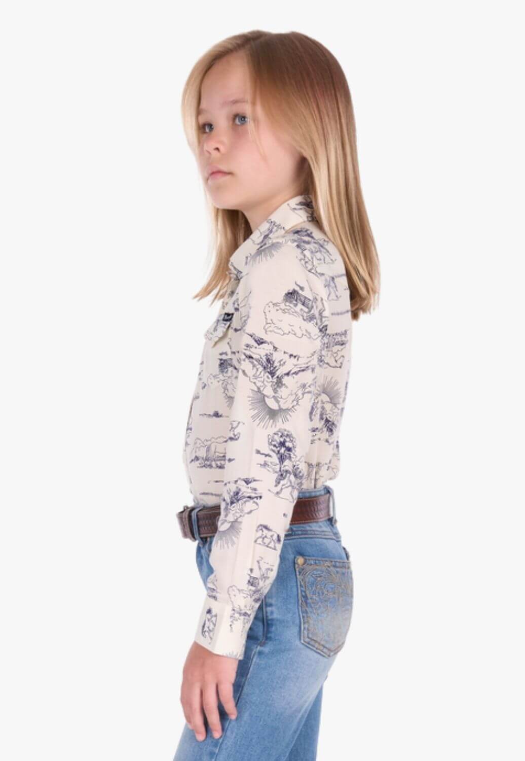 Wrangler Girls Ivory Long Sleeve Shirt