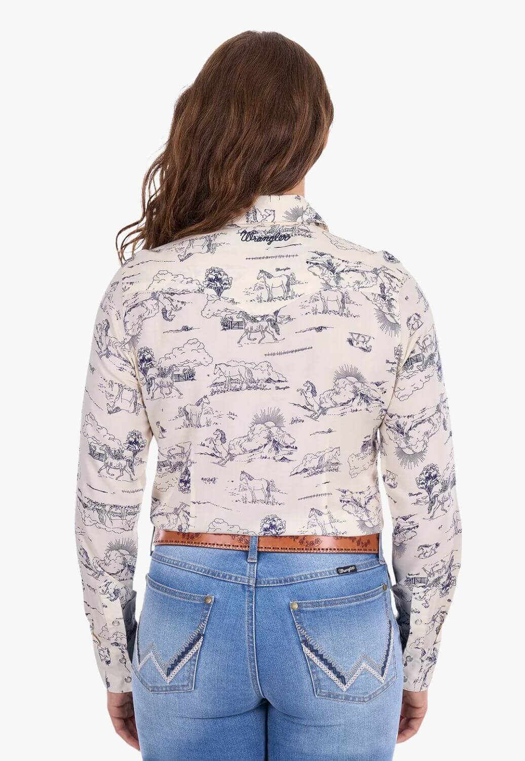 Wrangler Womens Ivory Long Sleeve Shirt