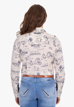Wrangler Womens Ivory Long Sleeve Shirt