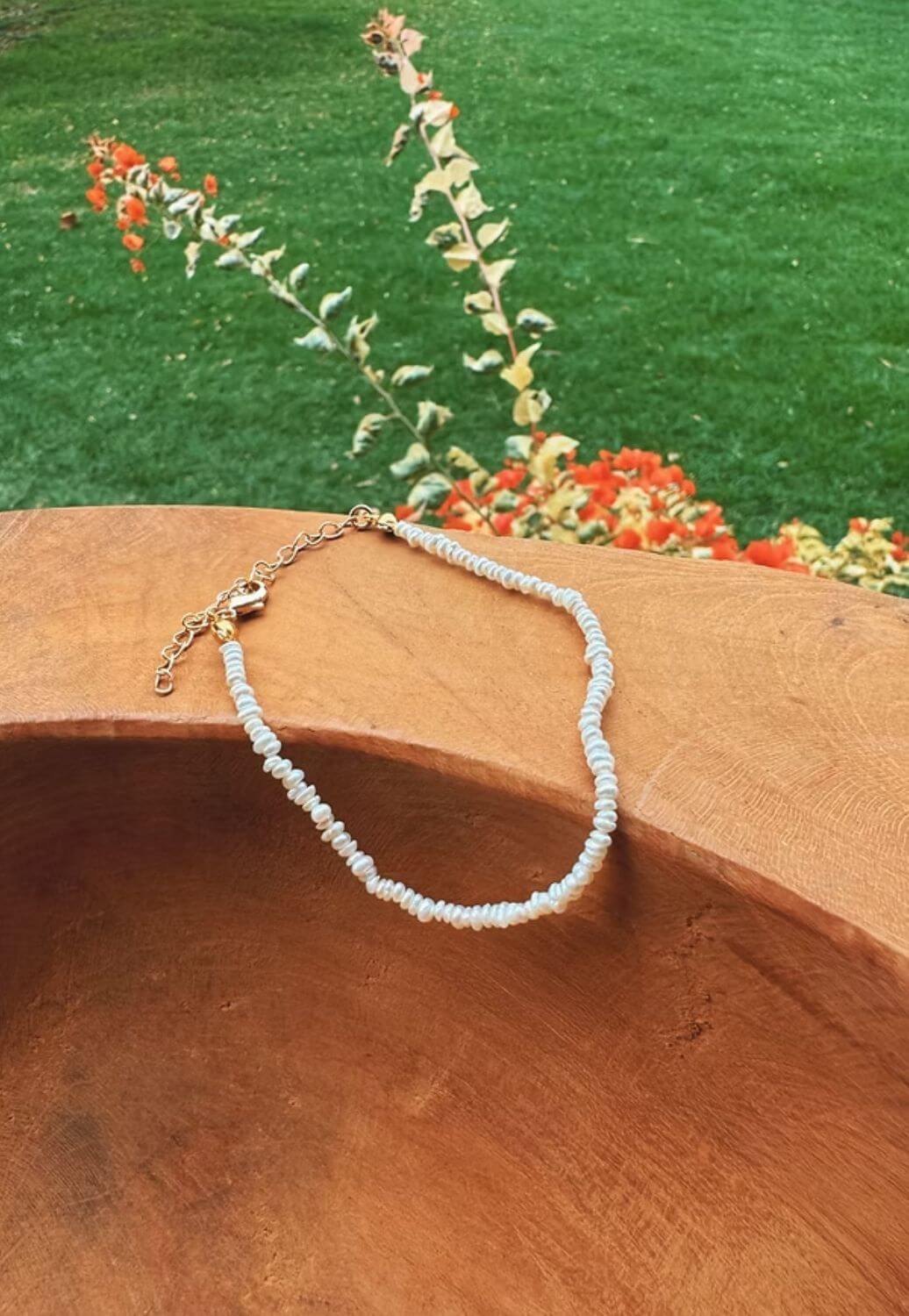 Treasure Chest Co Womens  Dainty Pearl Bracelet