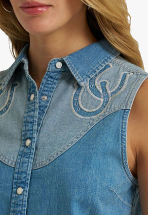 Wrangler Womens Denim Snap Shirt